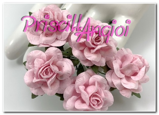 5 rosas japonesas 2.5 cm color ROSA BEBE - Haga un click en la imagen para cerrar